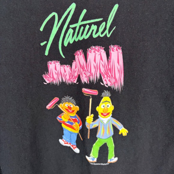 Champion Sesame Street Bert Ernie Langarm T Shirt Black Large - Picture 2 of 4